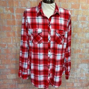 Daytrip Plus‎ Size Plaid Flannel Shirt